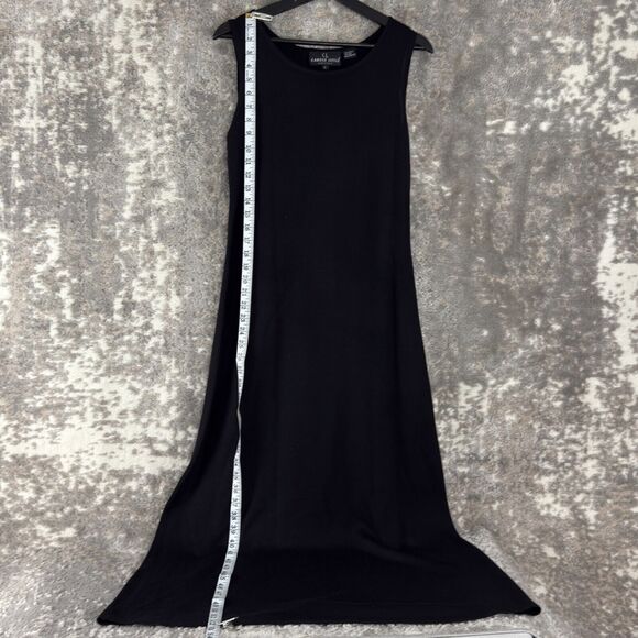 Carole Little Sz L Wool Acrylic Blend Sleeveless Maxi A Line Dress Black Casual - Picture 2 of 9